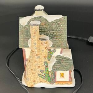 Country Charm Christmas Village Bed & Breakfast House Building Light Ceramic